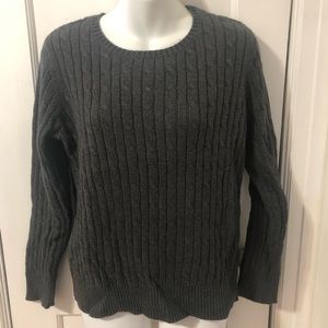 Ladies St. John’s Bay Crew Neck Sweater, Sz L, Charcoal